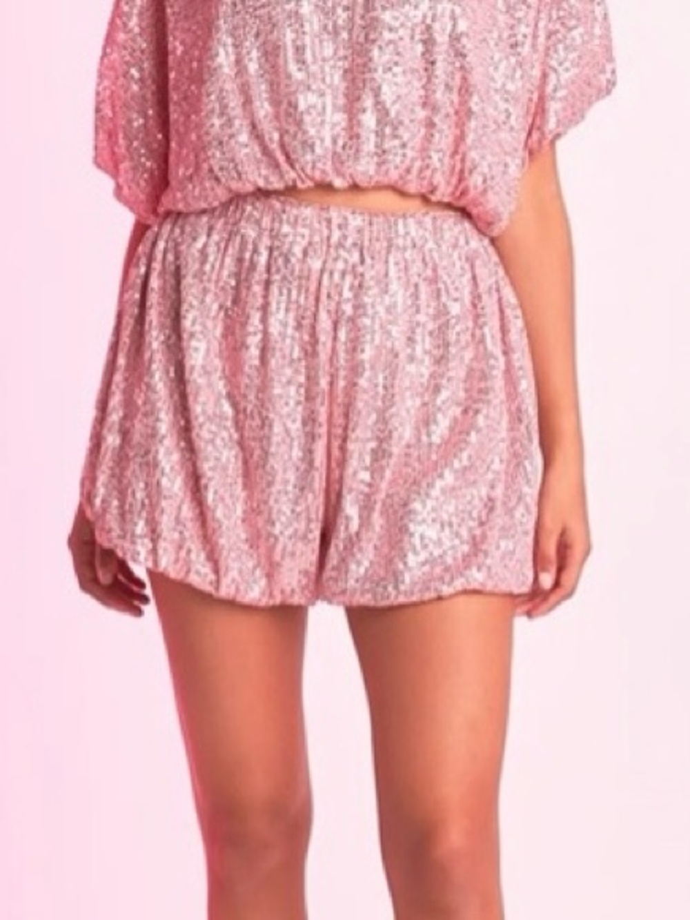 Endless Rose Sequin Blouson Shorts Pink Sparkly Party Shorts NWT S Anthropologie